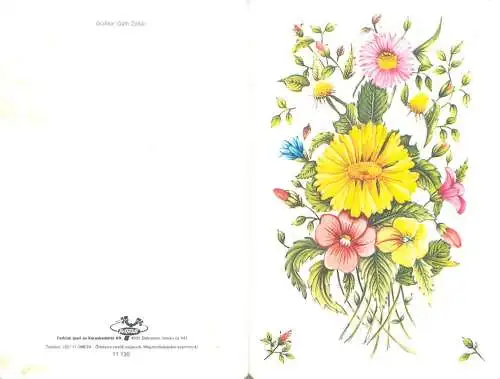 Flower postcard Hungary flower bouquet Guth Zoltan
