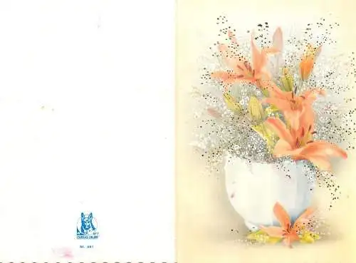Flower postcard Hungary flower vase