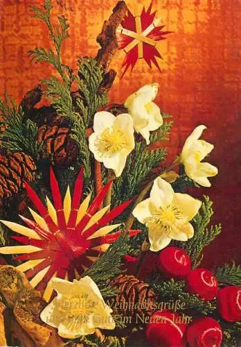 Holiday postcard Christmas New year globe bells