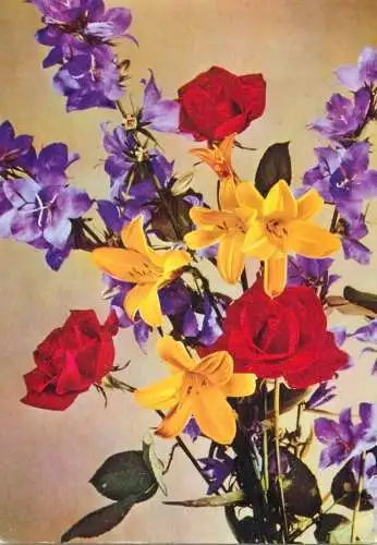 Flower postcard bouquet Hungary