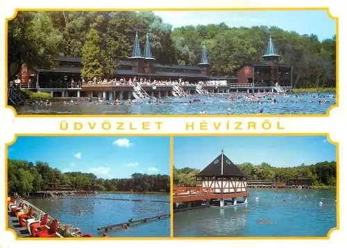 Hungary postcard Udvozlet Hevizrol pool resort