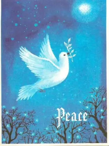 Advertising postcard USA peace and dove symbol