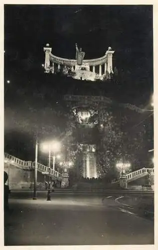 Hungary Budapest St Gellert Monument illuminated night view