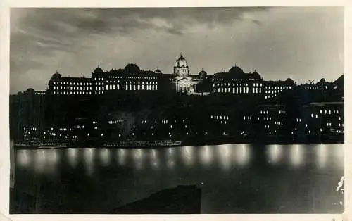 Hungary Budapest Royal Palace illuminated aspect