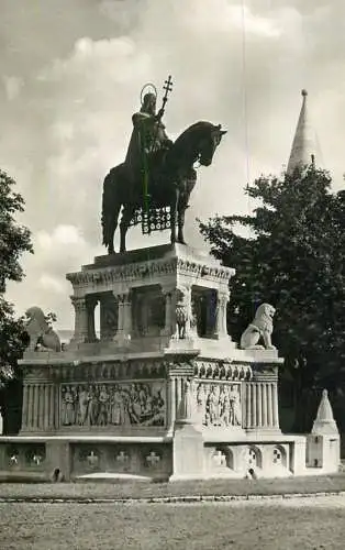 Hungary Budapest St Stephen equestrian monument
