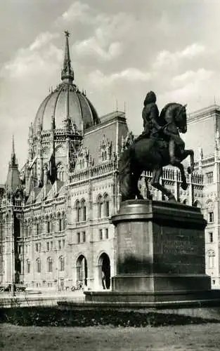 Hungary Budapest Parliament & Rakoczi statue monument