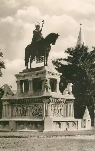 Hungary Budapest St Stephen equestrian statue