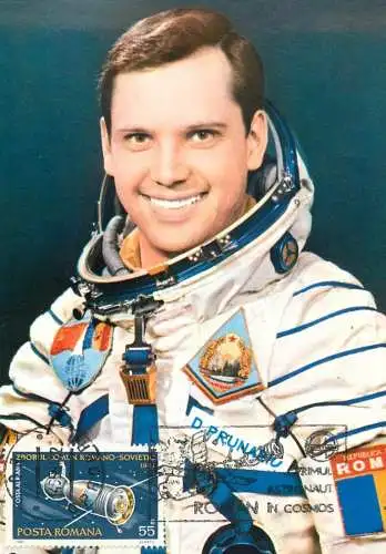 Romania cosmonaut Dumitru Prunariu 1981 Soviet-Romanian crewed Soyuz 40 spaceflight lot of 4 maxi cards
