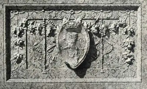 Hungary Visegrad Renaissance architecture detail with the Czech lion