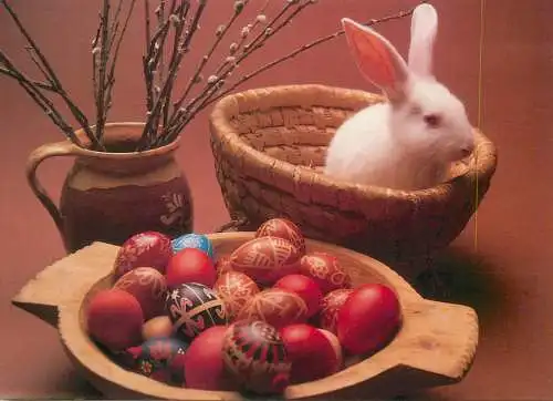 Easter scene Kellemes Husveti Unnepeket rabbit bunny