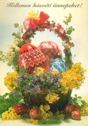 Easter scene Kellemes Husveti Unnepeket