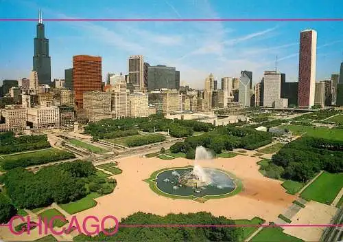 United States > IL - Illinois > Chicago Pitt Chicago prints aerial of Buckingham fountain