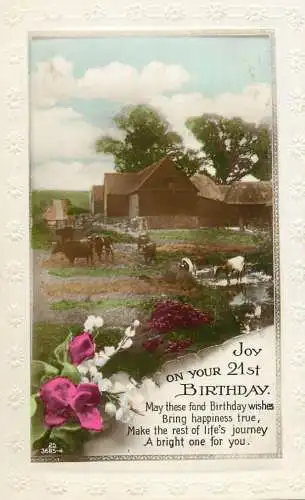Holiday postcard Birthday wishes 21st birthday