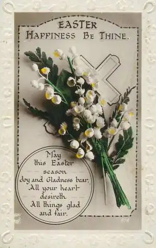 Holiday postcard Easter greetings happiness be thine