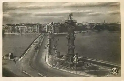 Russia Leningrad bridge and lighthouse