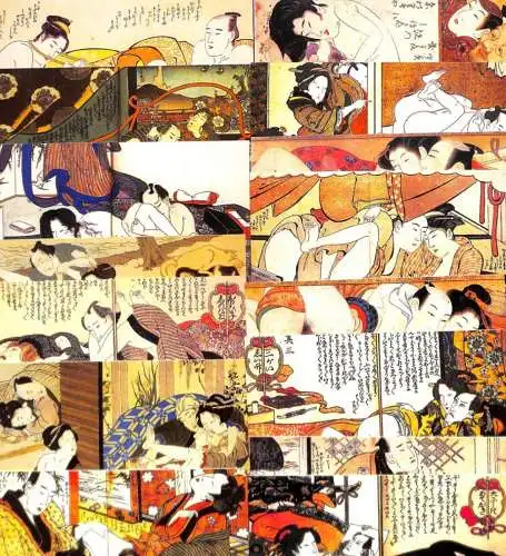 Set of 15 postcards Shunga drawings Japan