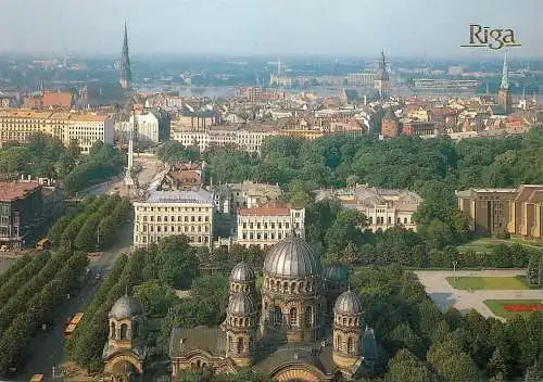 Latvia Riga aerial cathedral