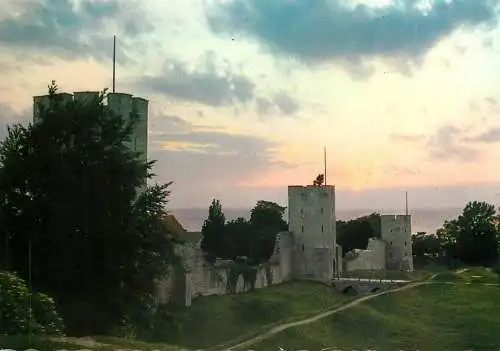 Sweden Visby Norra Ringmuren i solnedgang