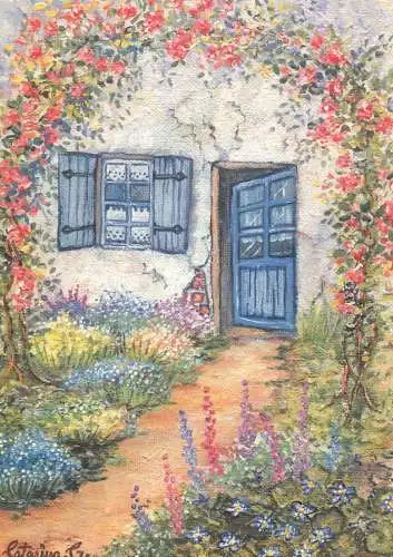 Sweden postcard Trivselkort drawing Katarina Gustafsson