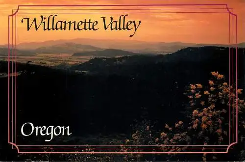 United States Oregon sunset over Willamette valley