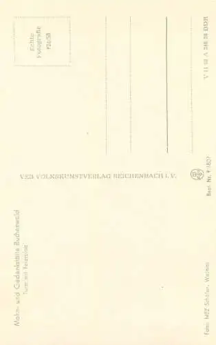 Germany Weimar Mahn u. Gedenkstatte Buchenwald Turm mit Feierplatz