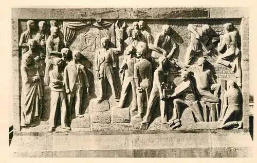 Germany Weimar Mahn u. Gedenkstatte Buchenwald Relief einer Stele Thalmann-Feier