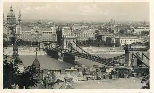Hungary Budapest view of Danube with the Chain Bridge