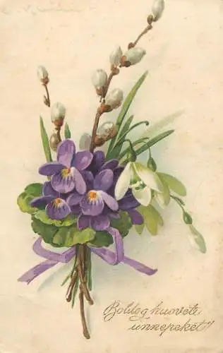 Easter greetings flower bouquet