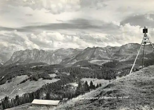 Austria Blick vom Hochalpele auf Kaninsfluh und First picturesque mountain view