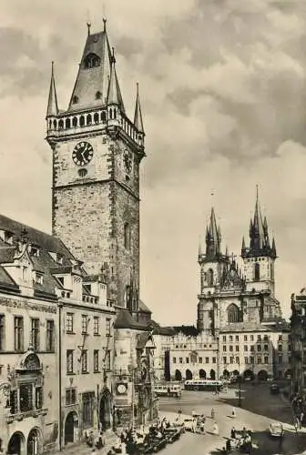 Czech Republic Praha Old Town Square with Old Town Hall & Tyn Church