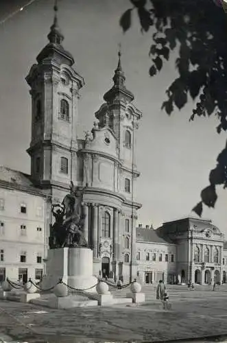 Hungary Eger Main square with the statue of Dobo