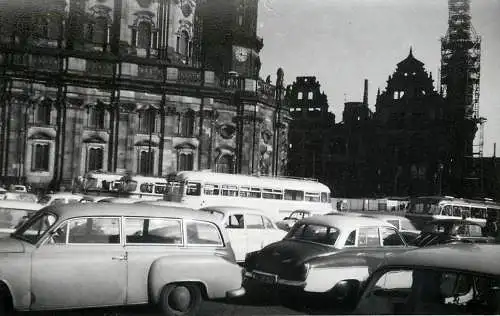 Allemagne foto city1965 Dresden cathedral ruins reconstruction