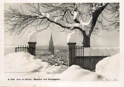 Switzerland Bern im Winter Ausblick vom Rosengarten
