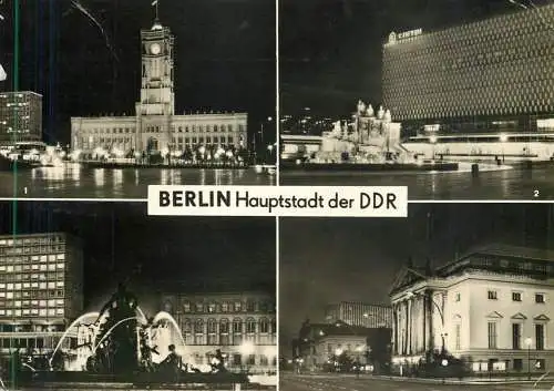 Germany Berlin Hauptsadt der DDR different nocturnal views