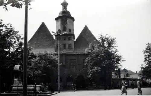 Allemagne foto city street view social history 1965 Jena Markt Rathaus