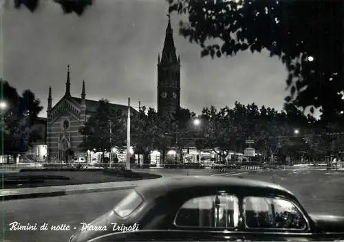 Italy Rimini Piazza Tripoli vedutta di notte