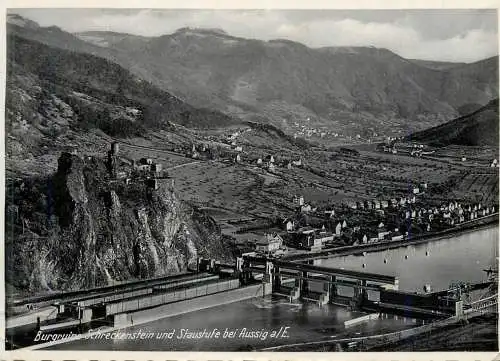 Germany Burgruine Schreckenstein und Staustufe bei Aussig am Elbe
