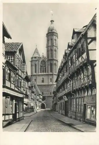 Germany Braunschweig St Andreas Die Turmfront als Abschluss der Weberstrasse