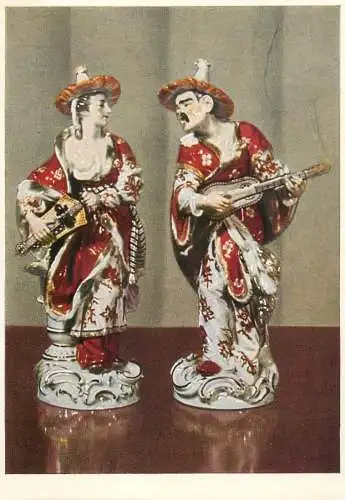 Fine arts postcard statue porzellan Meiken