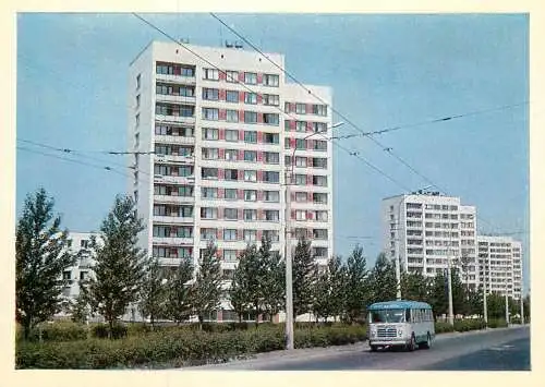 Russia Leningrad street and bus