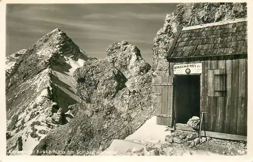 Birkkarhutte am Schlauchkaisattel Alpenverein Sektion stempel Karwendelhaus Birkkar Hutte shelter cottage