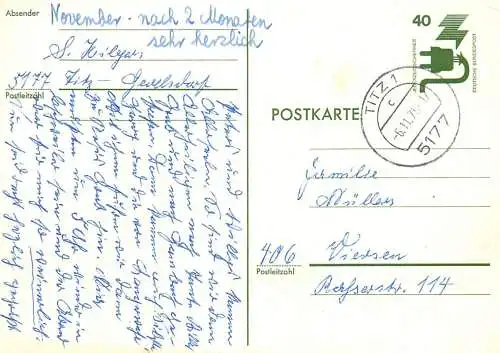 Postal services stationery postcard Hungary personal corespondence 1975
