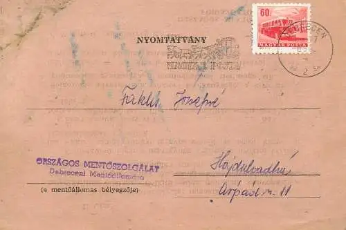 Postal services stationery postcard Hungary personal corespondence