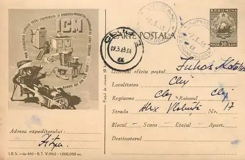 Postal services stationery postcard 1963 scrap metal drive comunism