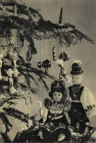 Christmas greetings decorative ornaments dolls with traditional costumes