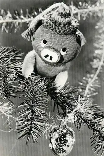 Christmas greetings pig puppet decorative ornament
