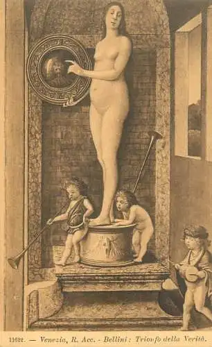 Venezia fine art postcard R. Accademia Bellini trionfo della Verita