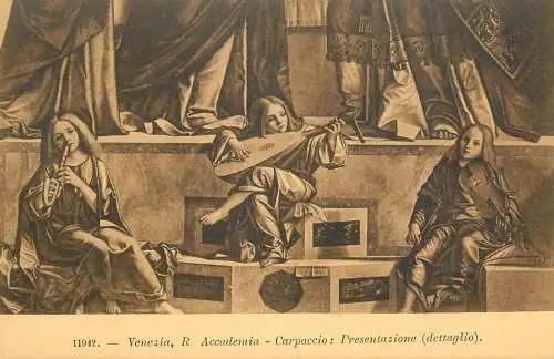 Venezia fine art postcard R. Accademia Carpaccio presentazione