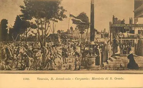 Venezia fine art postcard R. Accademia Carpaccio Martirio di S. Orsola