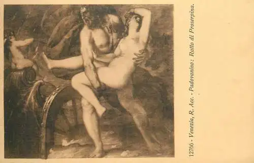 Venezia fine art postcard Padovanino ratto di Proserpina